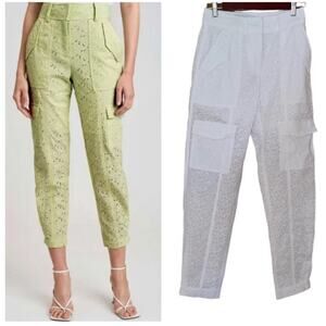 NWOT 10 Crosby Derek Lam White Eyelet Cargo Pant Capris